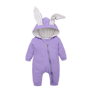 New Born Baby Rompers Purple Rabbit