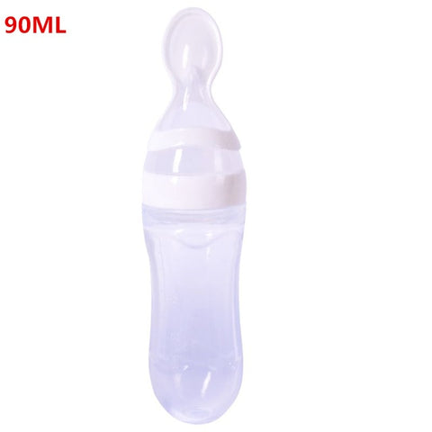 Silicone Baby Bottle With Spoon 90ML