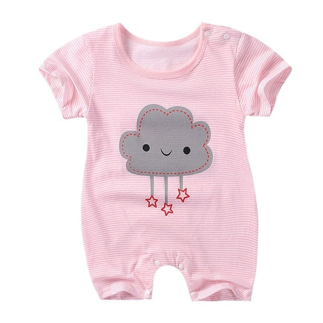 Organic Cartoon Funny Cloud Baby Summer Bodysuit