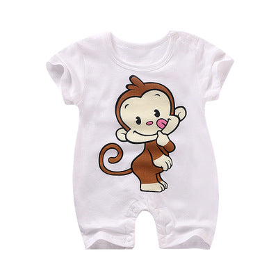 Organic Cartoon Ape Baby Summer Bodysuit