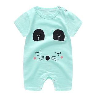 Organic Cartoon Mice Baby Summer Bodysuit