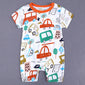 Organic Cartoon Cars Baby Summer Bodysuit