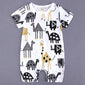 Organic Cartoon Giraffe Baby Summer Bodysuit