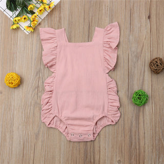 Baby Girl Ruffled Sleeveless Romper Sunsuit