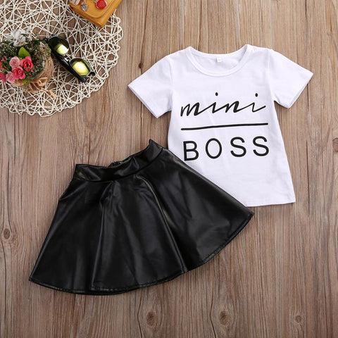 Mini Boss T-shirt + Leather Skirt - Bundle