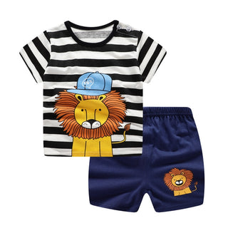 Organic Baby Boy T-shirt + Shorts - Lion Bundle