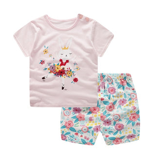 Organic Baby Boy T-shirt + Shorts - Flowers Bundle