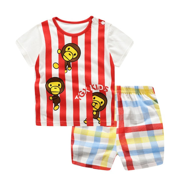 Organic Baby Boy T-shirt + Shorts - Ape Bundle